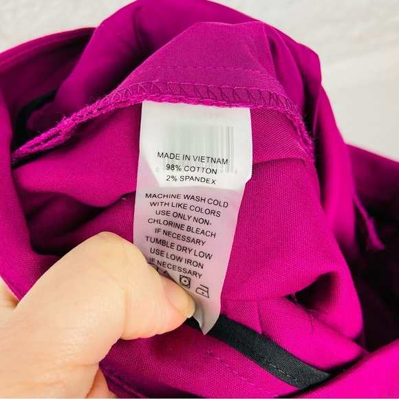 VINCE CAMUTO purple / pink cotton stretch straight dress pants size 0 - Picture 6 of 10